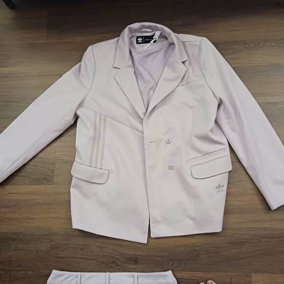 RARE ADIDAS X DANIELLE CATHARI DESIGNER LAVENDER PANT SUIT BLAZER SET L - Picture 8 of 10